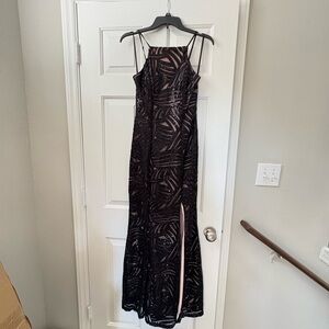 Trixxi Black Sequin Maxi Dress